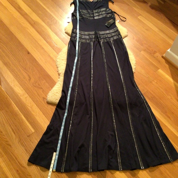 Tadashi Shoji boat neck silver threaded gown - Picture 14 of 14